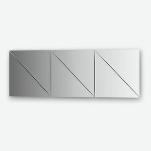Зеркальная плитка с фацетом 10 мм - комплект 6 шт треугольник 30х30 см, серебро Evoform