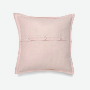 Декоративная подушка на пуговицах Linen Love Клевер-дымка розовая 45х45 см