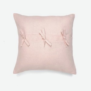Декоративная подушка на завязках Linen Love Клевер-дымка розовая 45х45 см