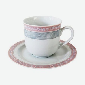 Чашка с блюдцем Thun 1794 Яна Серый мрамор 150 мм
