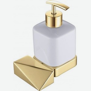 Дозатор для мыла Boheme New Venturo золотой с белым 9,7х8,1х18,7 см