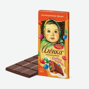 Шоколад Аленка Красный Октябрь молочный с драже, 90г