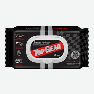 Салфетки для автомобиля влажные Top Gear универсальные, 45шт