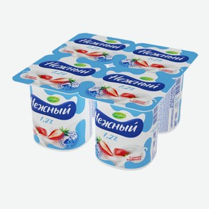 Йогуртный продукт Нежный с соком клубники 1.2%, 100г