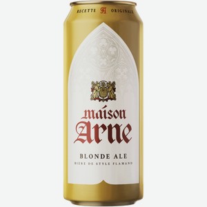 Пиво Maison Arne Blonde Ale светлое пастеризованное фильтрованное 6.6%, 430мл