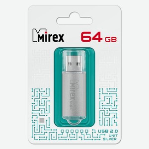 Флешка Unit USB 2.0 13600-FMUUND64 64Gb Серебристая Mirex