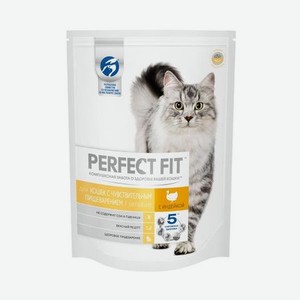 Корм сухой для кошек PerfectFit 650г с индейкой с чувствительным пищеварением