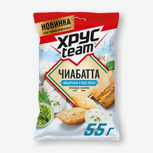 55г Сухарики Хрусteam Чиабатта Моцарелла/песто в магазине Фасоль