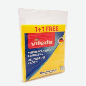 Салфетка универсальная вискозная 1+1шт,VILEDA