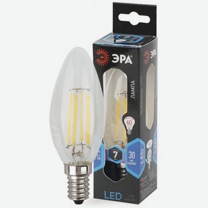 Лампа ЭРА F-LED B35-7w-840-E14 филаментная свечка холодный свет
