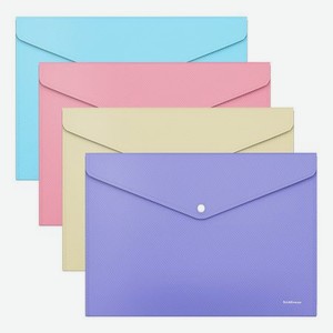 Папка-конверт Erich Krause Diagonal Pastel на кнопке A4 в ассортименте