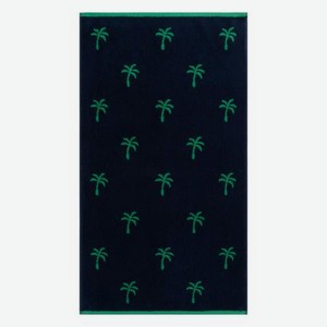 Махровое полотенце Cleanelly Palme зеленое с синем 50х90 см