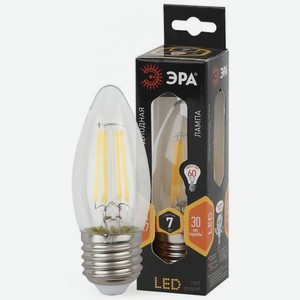 Лампа ЭРА F-LED B35-7w-827-E27 филаментная свечка теплый свет