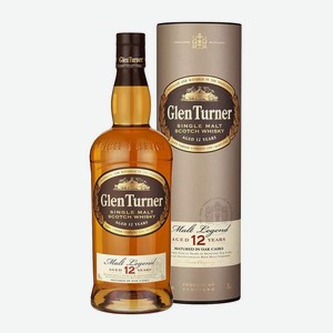 Виски Glen Turner 12 лет в подарочной упаковке, 0.7л