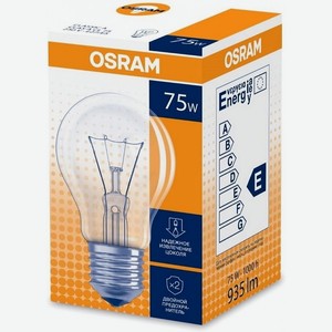 Лампа накаливания Osram E27 75Вт прозрачная