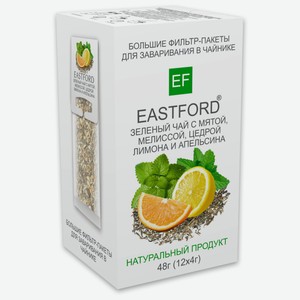 Чай Eastford зеленый с мятой, мелиссой, цедрой лимона и апельсина, 4г х 12шт