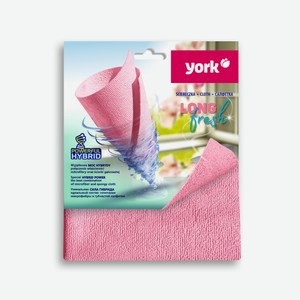 Салфетка York Long Fresh для окон микрофибра, 35 x 30см