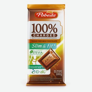 Шоколад Победа Вкуса Slim and Fit молочный без сахара 100 г