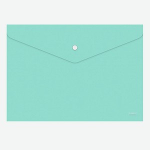 Папка-конверт Hatber А4 пластиковая на кнопке мята 23,5 х 33 см