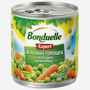 Горошек Bonduelle с молодой морковью зеленый консервированный 200 г
