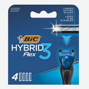 Кассета для бритвенного станка BIC Flex 3 Hybrid 3 лезвия 4 шт