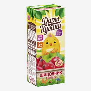 Сок детский Дары Кубани яблоко-шиповник с 5 месяцев 0,2 л