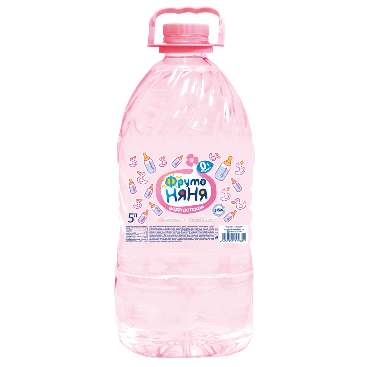 Вода Фрутоняня, питьевая, негазированная, 5 л