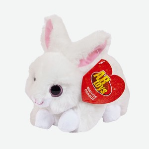 Кролик белый, игрушка мягкая M2064