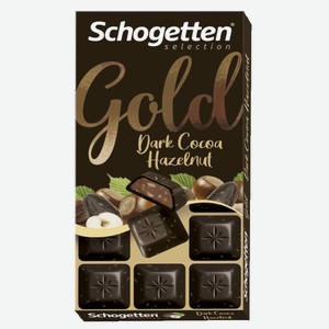 Шоколад Schogetten Gold  Dark Chocolate with Hazelnuts  0.1 кг