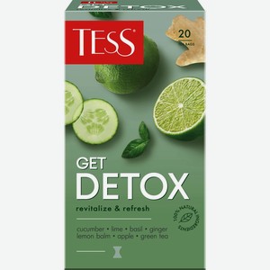 Чай зеленый Tess Get Detox Revitalise & Refresh в пакетиках, 20 шт