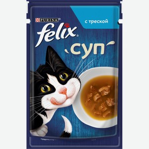 Корм для взрослых кошек FELIX Суп с треской в соусе, Венгрия, 48 г