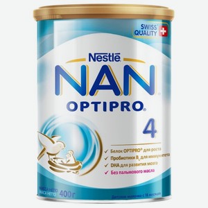Смесь молочная Nestle Nan Optipro 4 с 18 месяцев, 400 г, металлическая банка