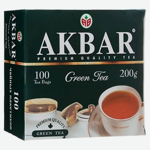 Чай зеленый Akbar в пакетиках, 100 шт.