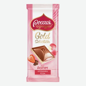 Шоколад Россия - щедрая душа! молочный и белый клубника-роза 82 г