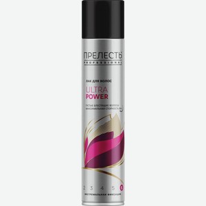 Лак Прелесть Ultra Power для волос экстремальная фиксация, 300 мл