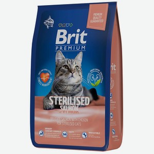 Brit Premium корм для взрослых стерилизованных кошек, с лососем и курицей 800 гр