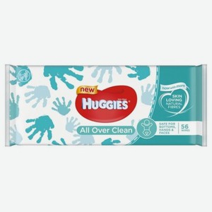 Салфетки влажные детские Huggies All Over Clean, 56 шт