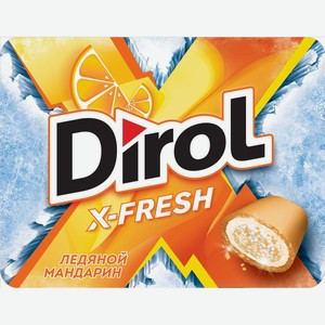 Жевательная резинка Dirol X-Fresh Ледяной мандарин без сахара, 16 г