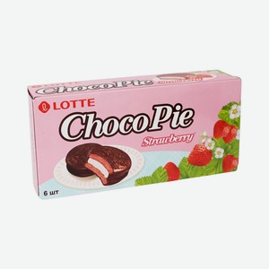 Печенье Lotte Chocopie Клубника 28 г х 6 шт