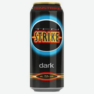 Напиток слабоалкогольный Ten Strike Dark тонизирующий, 0.45 л