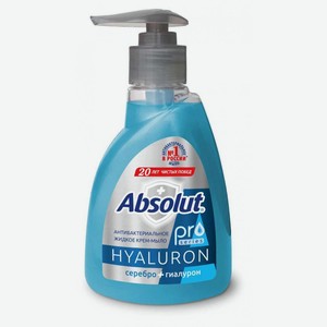 Крем-мыло жидкое Absolut Pro Серебро + гиалурон, антибактериальное, 250 мл
