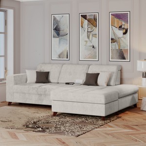 Lazurit Модульный правый диван Доминика Серый 1 мм 1 мм 1 мм