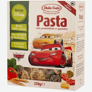 Макароны Dalla Costa Disney Тачки со шпинатом и томатами 250г