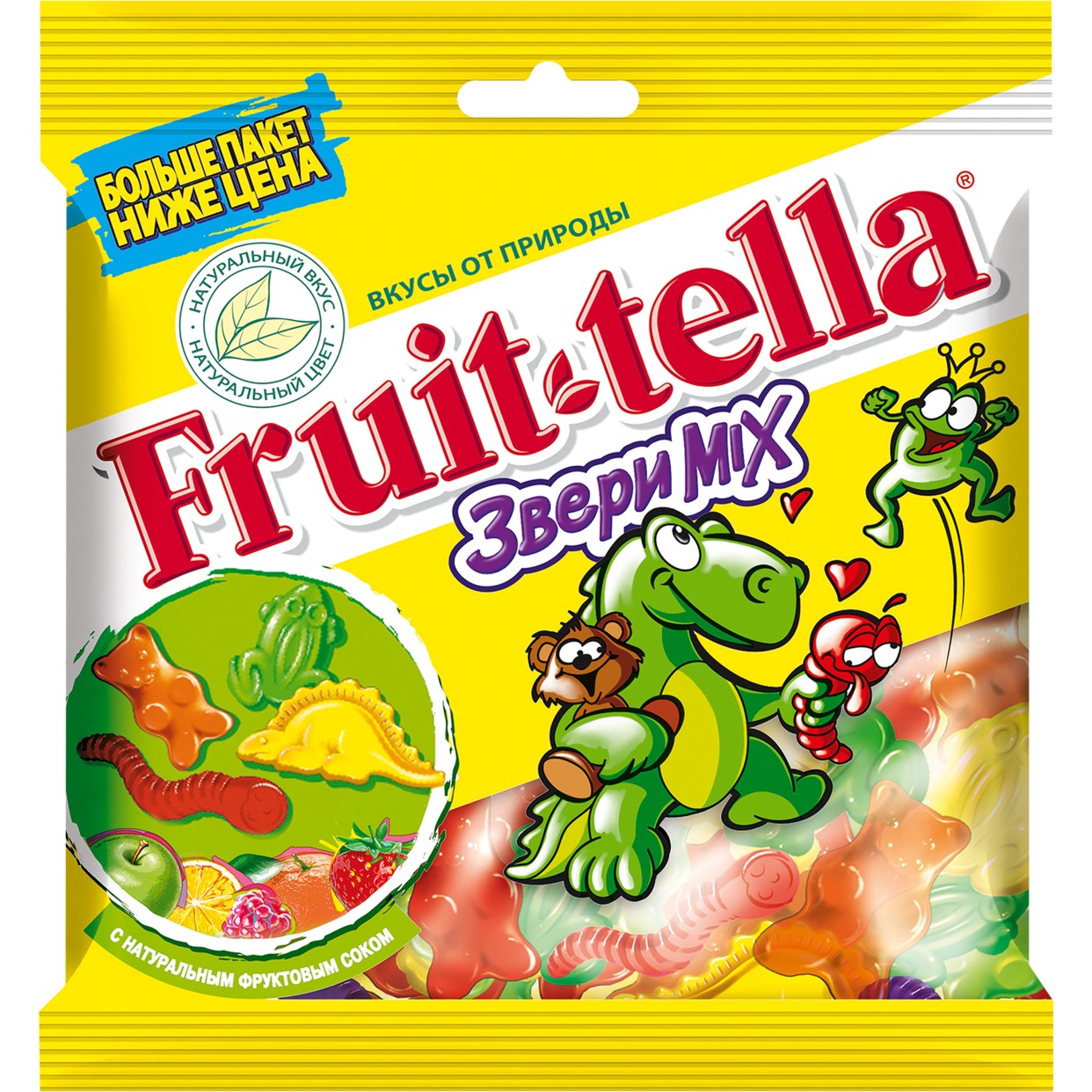 Мармелад Fruit-Tella жеват. Звери Mix вк.апел/яб/лим/кл/мал 150г в ...