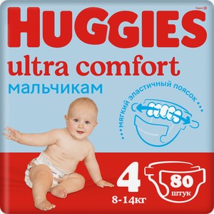 Подгузники Huggies Ultra Comfort д/мал 48-14кг 80шт