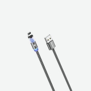Кабель More choice K61Si 1м Dark Grey Smart USB 2.4A для Apple 8-pin Magnetic серый