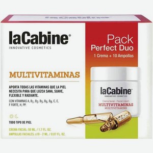 Дуэт La Cabine концентрированная сыворотка в ампулах с 11 витаминами + мультивитаминный крем 10 x 2 ml + 50 ml