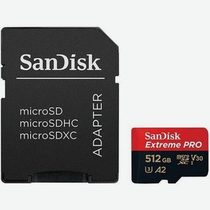 Карта памяти Sandisk Extreme Pro microsdxc 512GB + SD Adapter SDSQXCD-512G-GN6MA