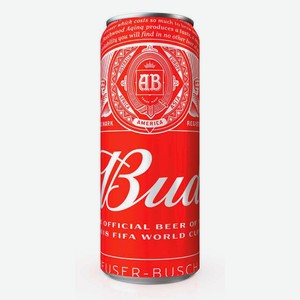 Пиво Bud светлое пастеризованное 4.8% 0.45 л, металлическая банка
