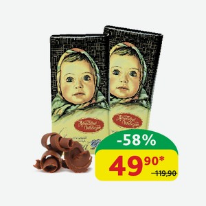 Шоколад молочный Алёнка Красный Октябрь, 90 гр